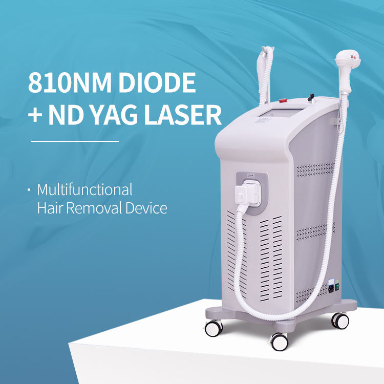 High Performance 2 in 1 810 Diode Laser Hair Removal Permanent Ice Point Depilation + Picosecond Laser Tattoo Removal Black Face Doll Carbon Peel Mach