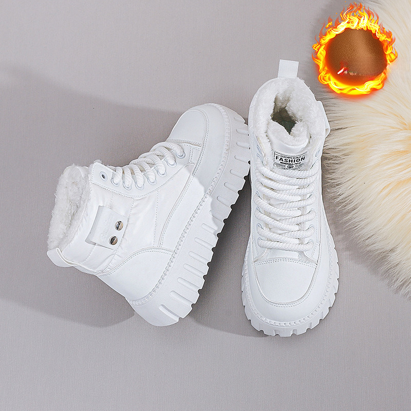 Designer s New Velvet And Mid Top Women's Shoes With Velvet High Cotton Shoes Thick Soled Warm Snow Boots Outdoor Multifunctional Casual Martin B