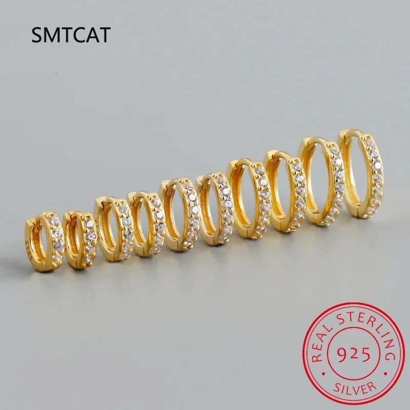 D Color Moissanite Hoop For Women Sterg Sier Gold Plated 6/7/8/9mm Versatile Classic Hie Earrings