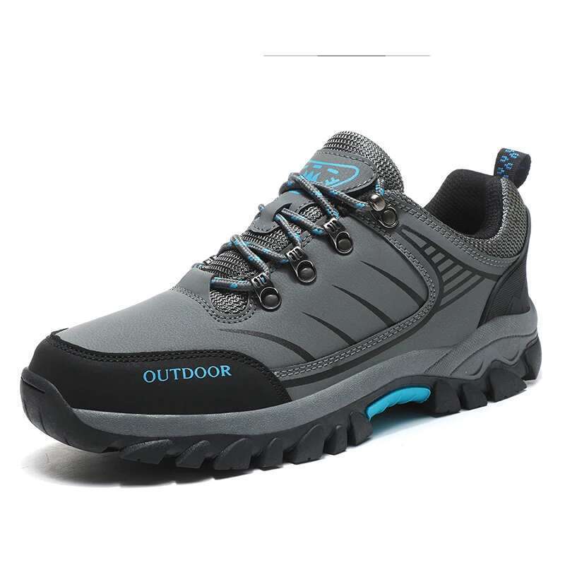 for Men Walking Sneakers Leather Waterproof Mountaineering Camping Hiking Thick Sole Comfortable Running Shoes