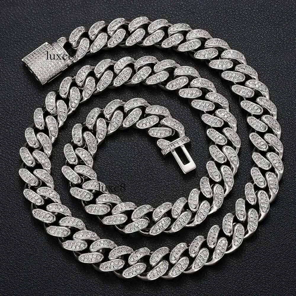 China Jewelry Manufacturer 12mm Gold Plated Sterg Sier Vvs Moissanite Dia Miami Cuban k Chain