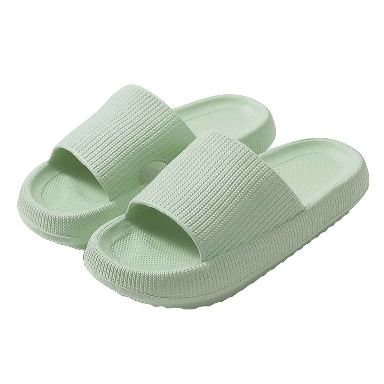 designer sandals 3.2CM Feet Feeling Thick Cool Slippers for Women Summer New Couple EVA Home Heightening Soft Sole Bathroom Men's Shoes