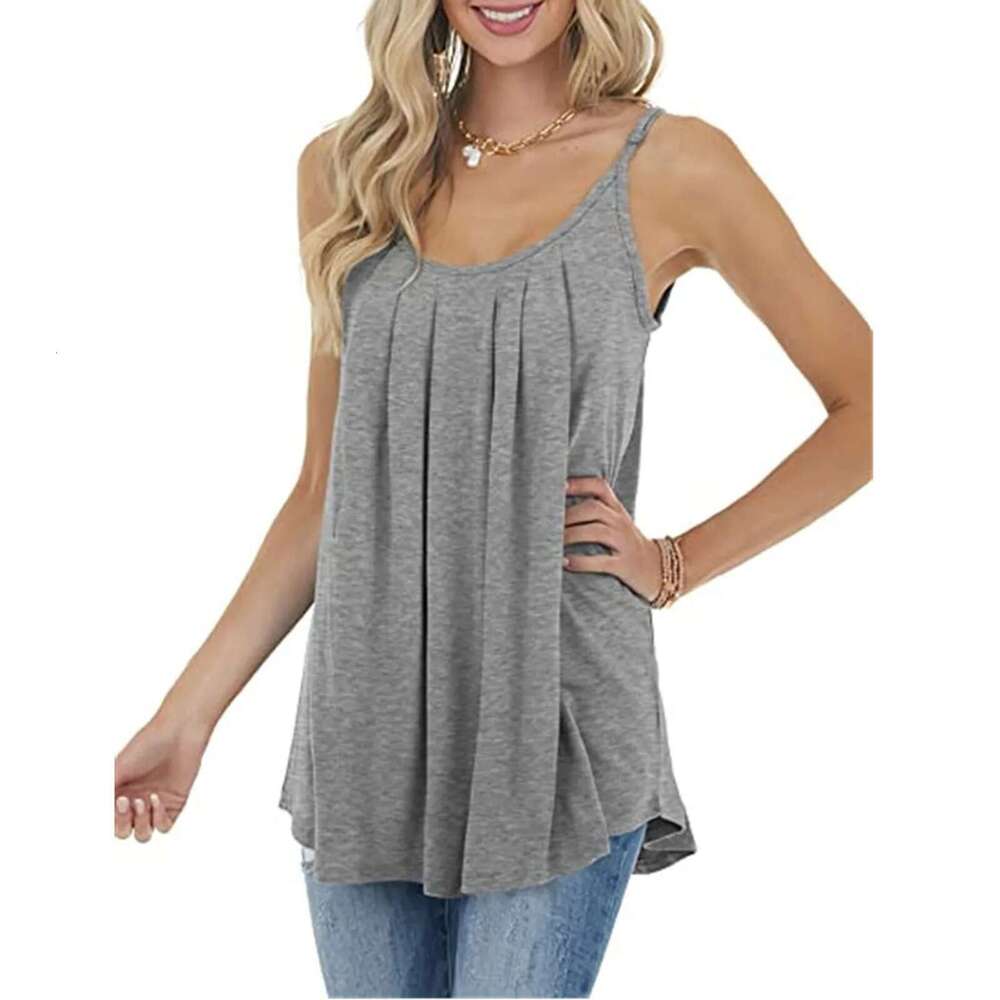 Casual Loose Women Shirts Spaghetti Strap Print Cute Tops Camisole Tee Tank Traf 2025 Mujer Sleeveless T-Shirt