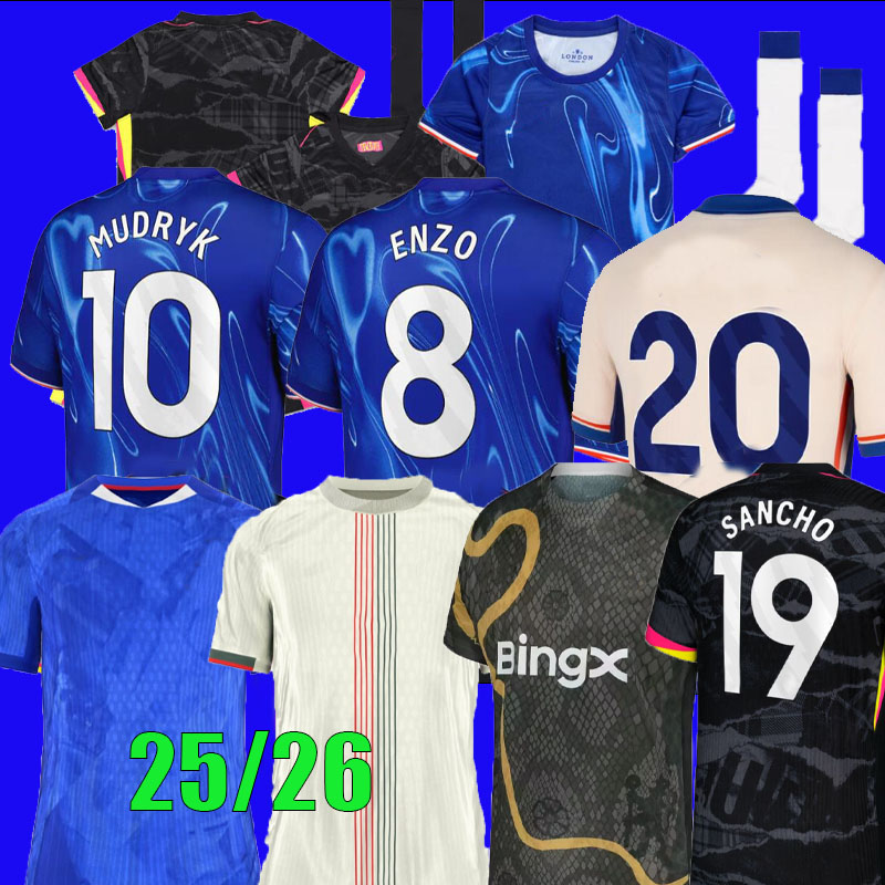 24 25 26 ENZO CFC NKUNKU NETO PALMER Soccer JerseyS home away MUDRYK sancho Madueke 2024 2025 2026 football shirt CUCURELLA adult kids kits CAICEDO N.JACKSON
