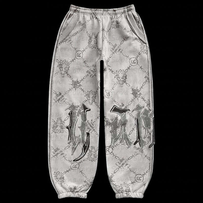 Trendy brand men's and women's street pattern embroidery hooded zipper loose sweatshirt sports jacket