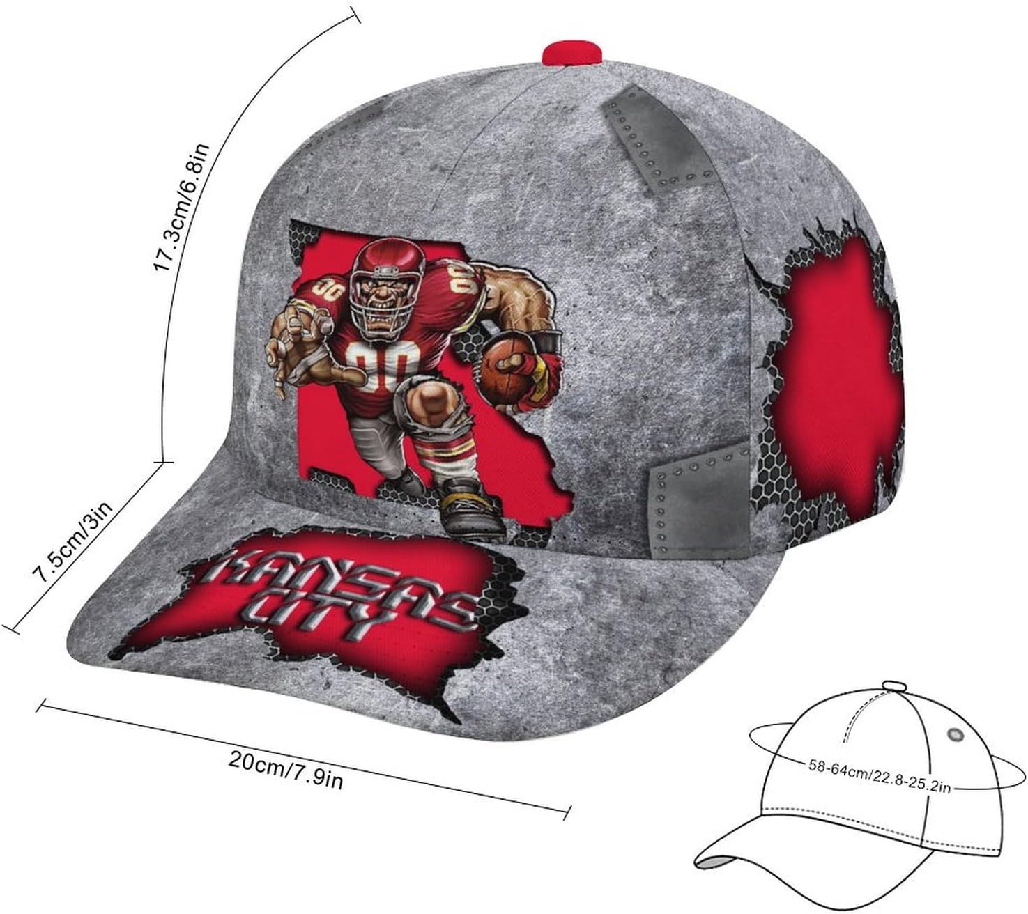 Football City Style Baseball Cap Men Women Adjustable Snapback Dad Hat for Sports Fan Gift Game Day Headwear