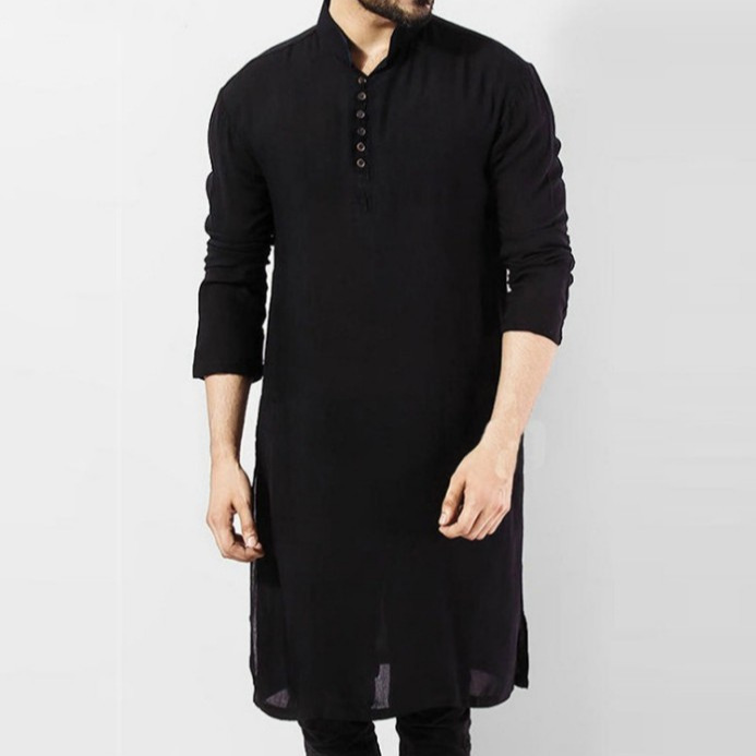 Simple Men's Arabian Long Shirt for Muslims - Classic Fashion Robe