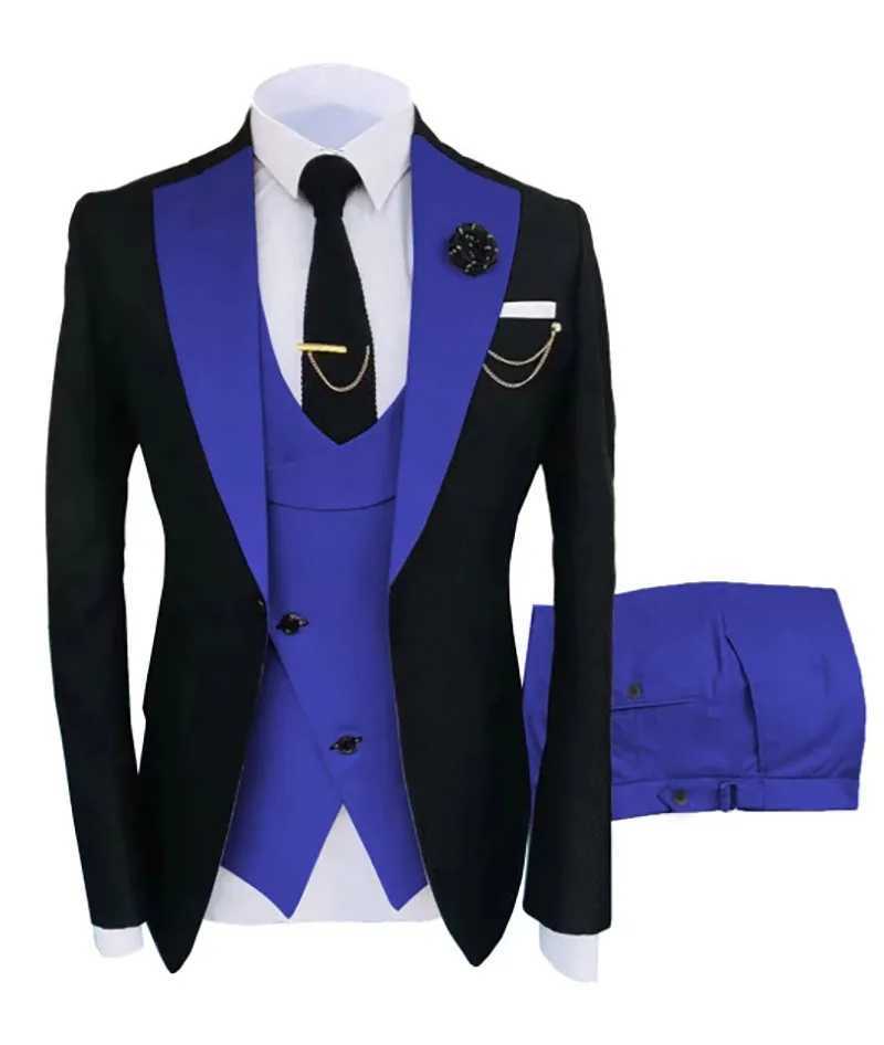 New Costume Slim Fit Men Suits Slim Fit Business Suits Groom Black Tuxedos for Formal Wedding Suits Jacket Pant Vest 3 Pieces M250303