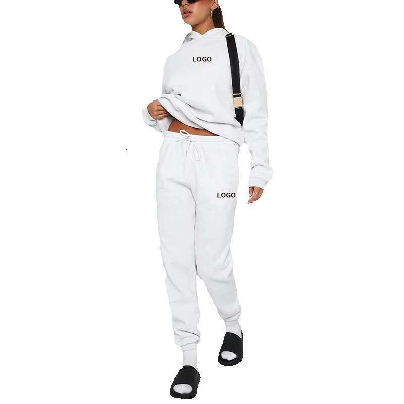 2023 Casual With Pants 2 Piece Clothing Manufacturers Custom Women's Hoodies Set