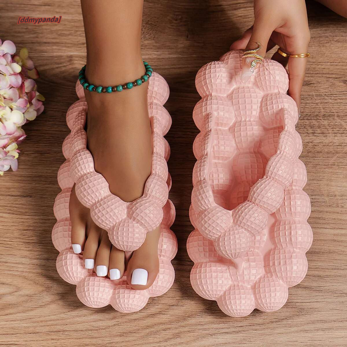 Innovative Slippers Trend Personality Non-slip Bubble Shoes High-quality Soft-soled Couple Flat Sandals Home Slides Women #ddmypanda