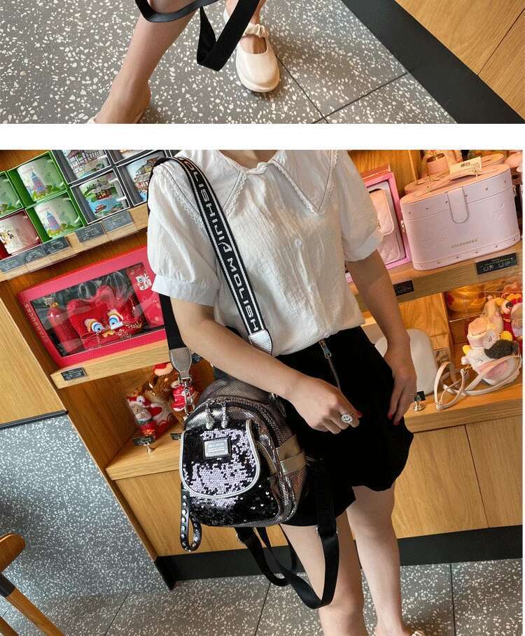 Women's Bags Ita Pack Sequines Women's Rivet Designer Mini Backpack Women Shoulder Bolsos Travel School Bag Mochila