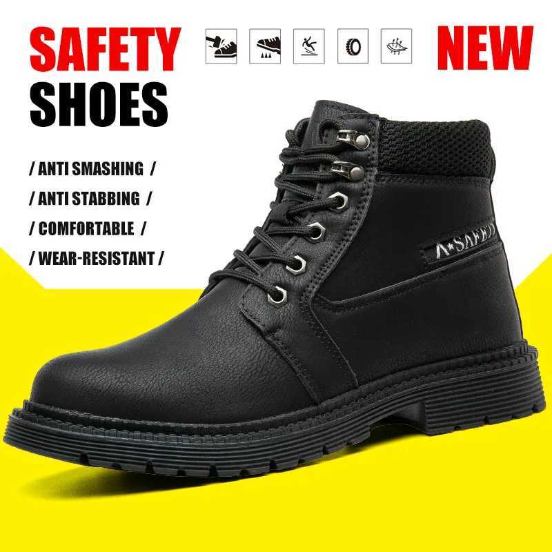 2025 New Fashion Boots Safety Shoes Mens Mid Workwear Boots Anti Smashing Anti Stab Wear-resistant Protection Shoes Z250303