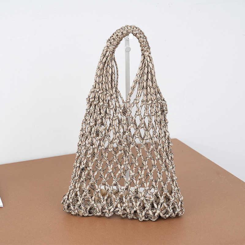 Korean ins hollowed out mesh bag shoulder bag, large capacity, fashionable and versatile, underarm handbag, simple mixed color shoulder bag