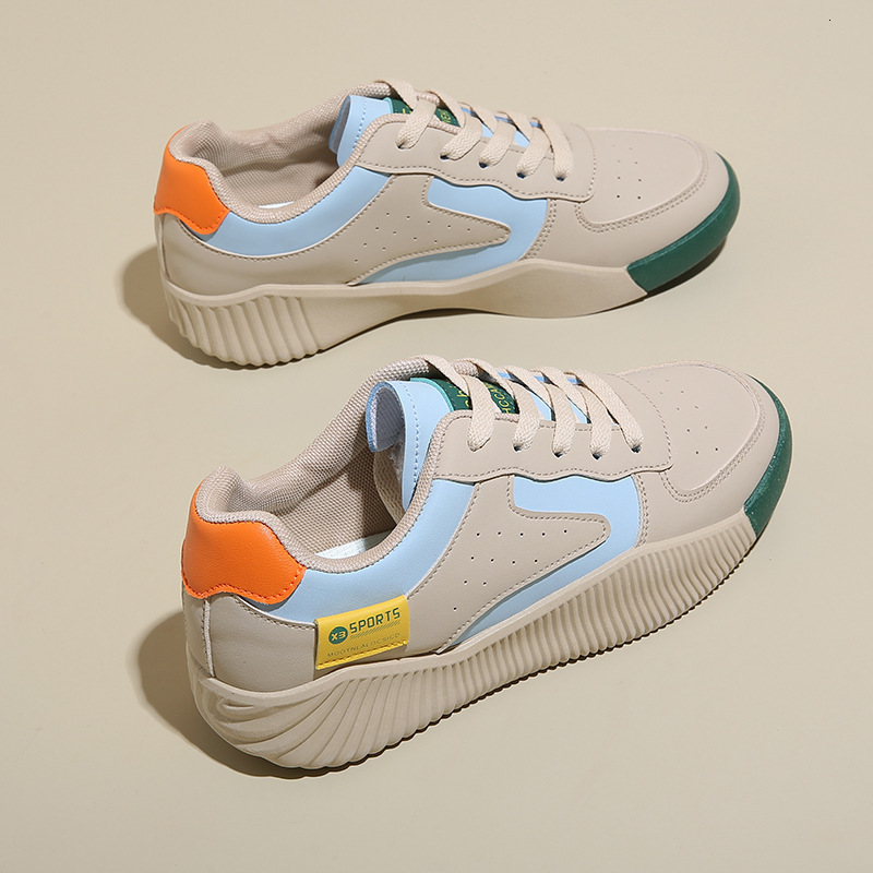 2025 Season Designer s New Breathable White Shoes With Multifunctional Thick Sole And Height Increasing Sports And Leisure Board Shoes