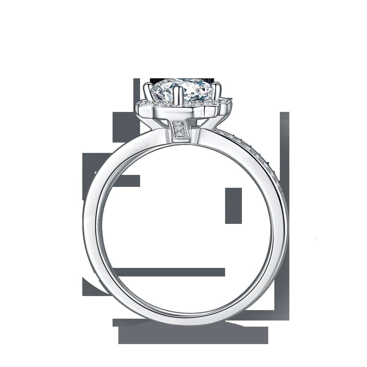 Engagement Rings with Moissanite 1ct 6.5mm High Quality in Stock Sterg Sier Jewelry Gold Ring for Women