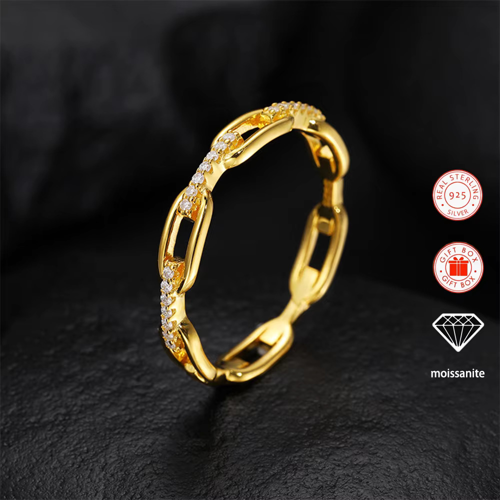 1pc Fashion Iced Moissanite Hip Hop Style Ring