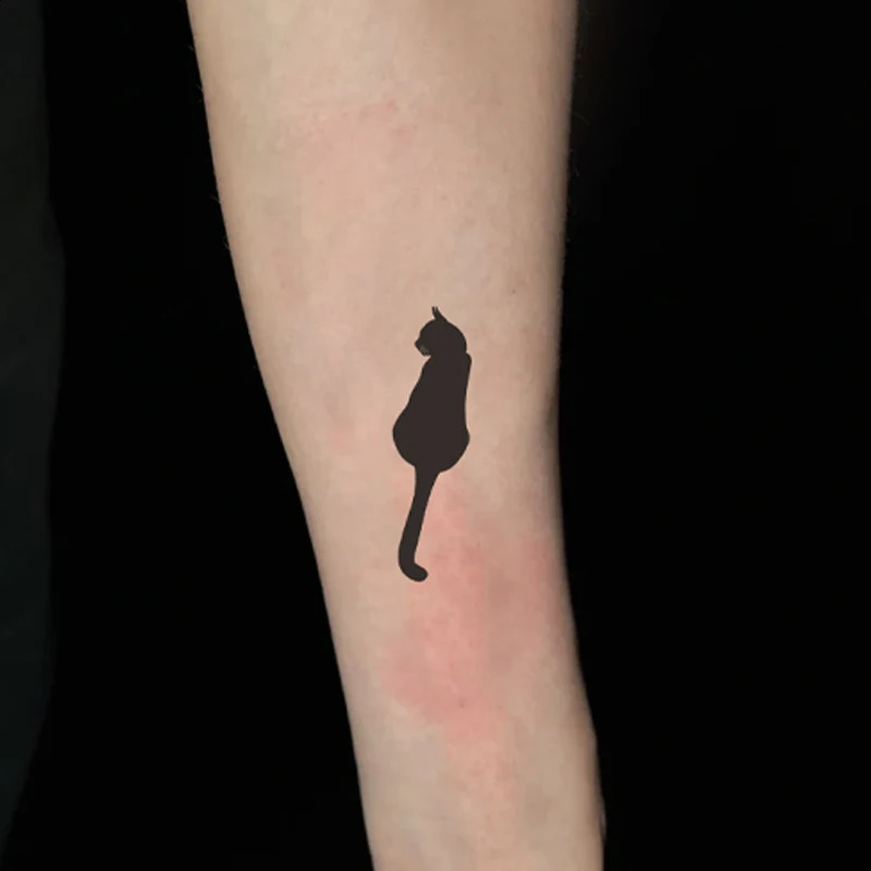 1 black cat waterproof temporary tattoo sticker for one to two weeks used arms and legs 250219
