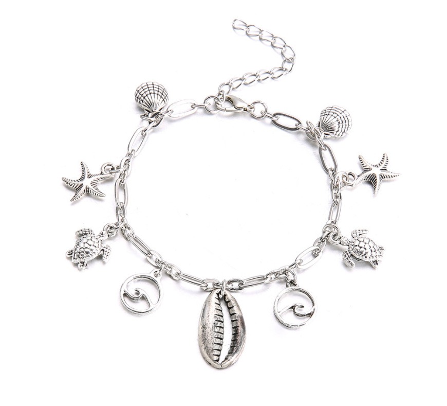 Elegant Sea-Inspired Silver Ankle Ornament with Handcrafted Finish - Perfect for Beach Getaways