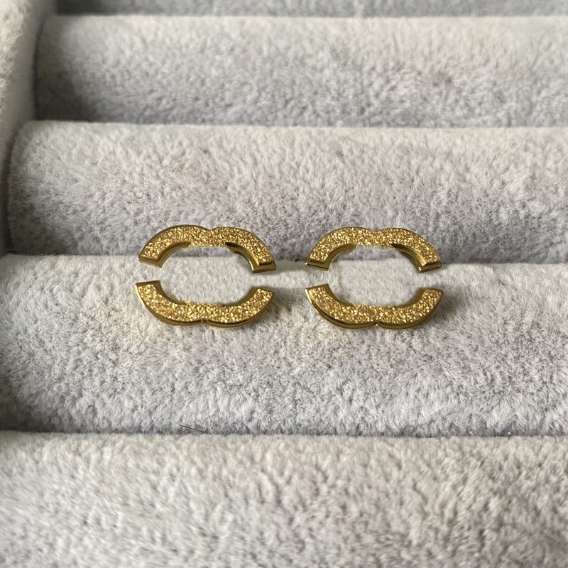 2025 Top Quality Luxury Brand Studs Gold Color Stuning Frosted Earrings Stainless Steel Fashion Earrings For Women Lady Wholesale