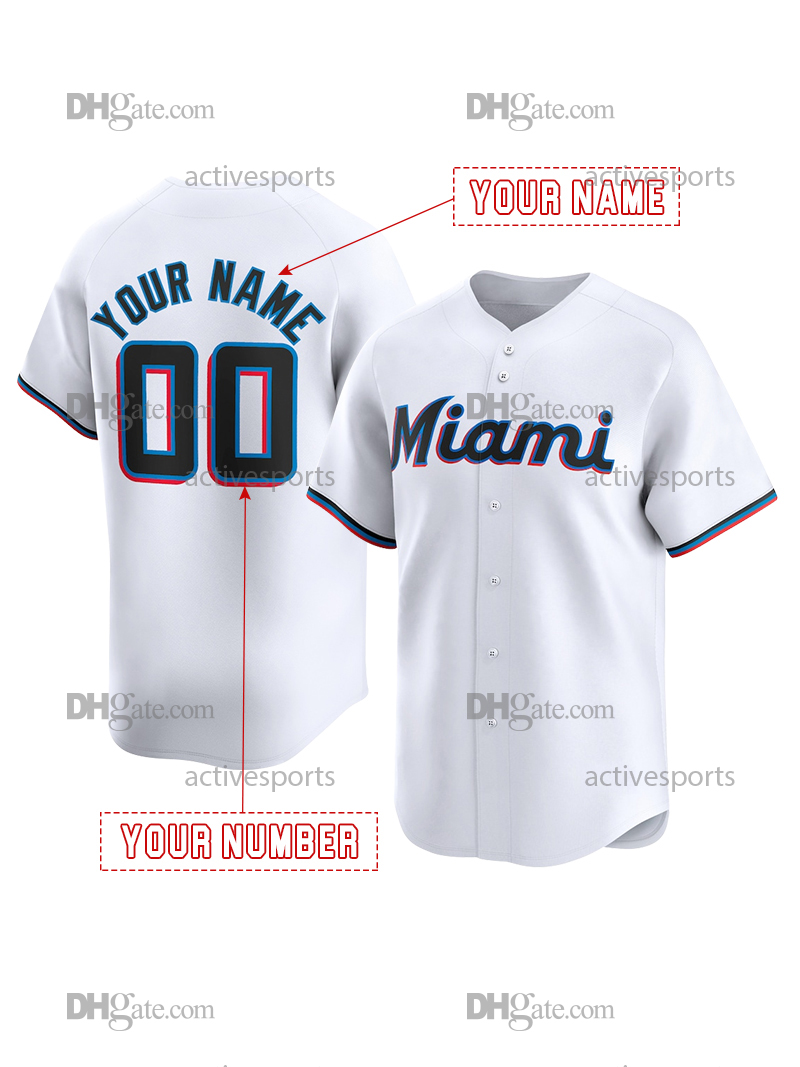 Custom 9 Xavier Edwards Baseball Jersey Kyle Stowers Otto Lopez Griffin Conine Jonah Bride Sandy Alcantara Nick Fortes Dawson Bad Bunny Stitched Numbe