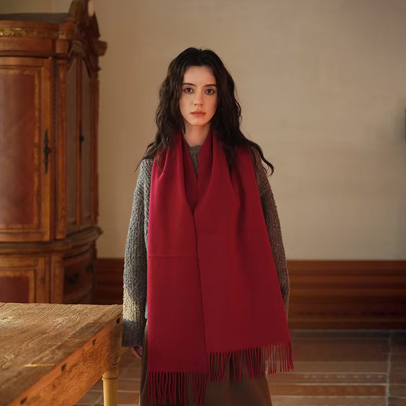 K038 100% wool simple solid color basic scarf winter outerwear soft men and women couple scarf warm scarf female