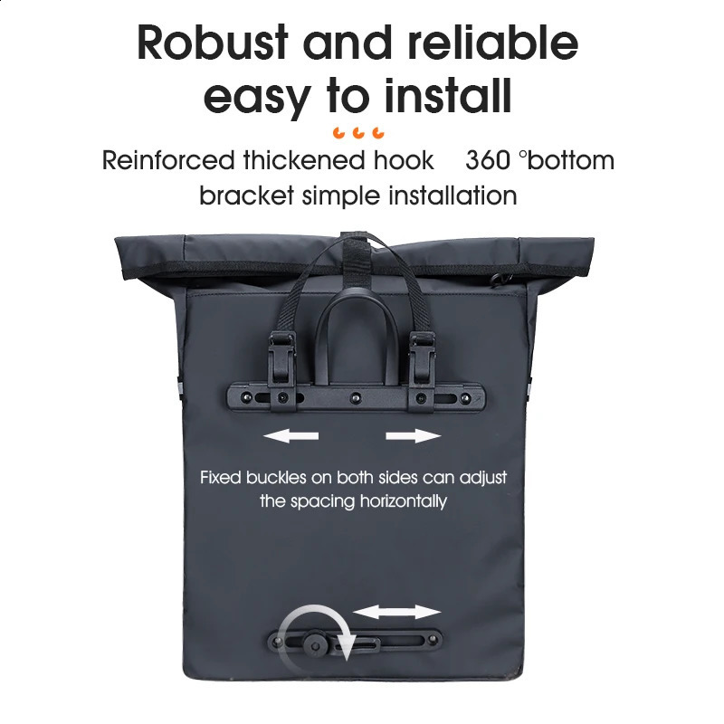 Ship from US WEST BIKING 30L Waterproof Bike Rear Rack Bag Riding Side Storage Pannier Bicycle Trunk Seat Pack Shoulder Bag 250228FBB