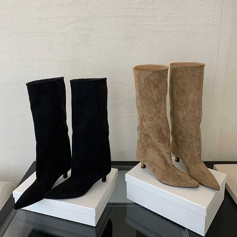 Woman Flat Boots Boots-Women Shoes Luxury Designer Sexy Thigh High Heels High Sexy Winter Footwear Low 2025 Fashion Autumn Points Z250303