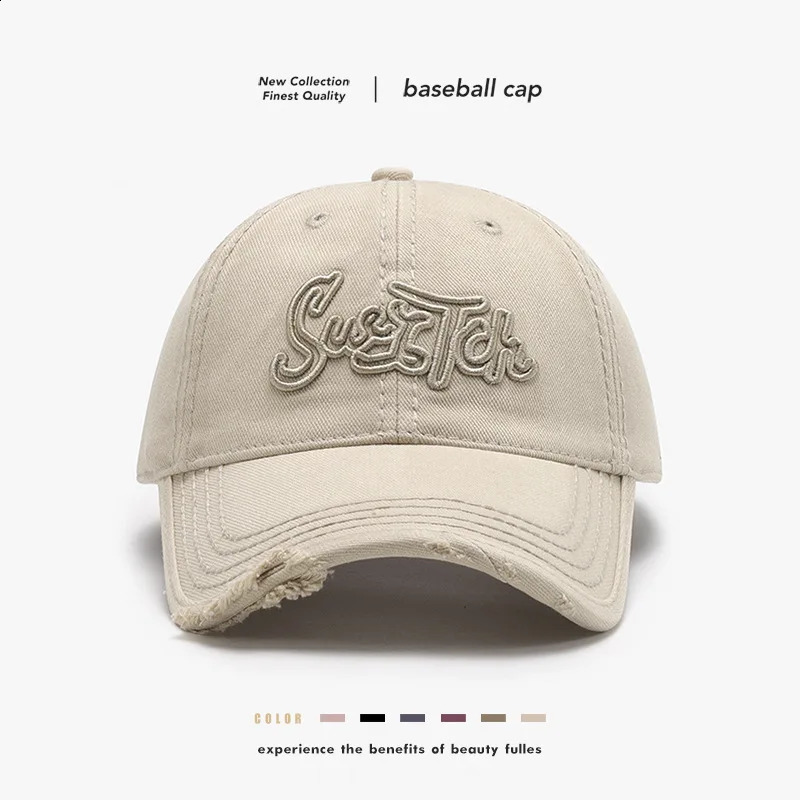 s Spring Retro Classic Visors Trendy Soft Top Hole Men Large Size Peaked Cap Outdoor Cycling Washed Womens Baseball Cap 250228