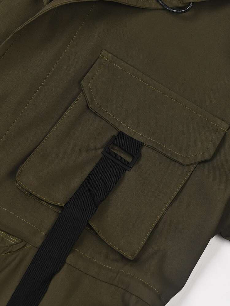 EAM Army Green Trench Women Big Size New V-Neck Long Sleeve Loose Fit Windbreaker Fashion Spring Autumn 2025 1De108206
