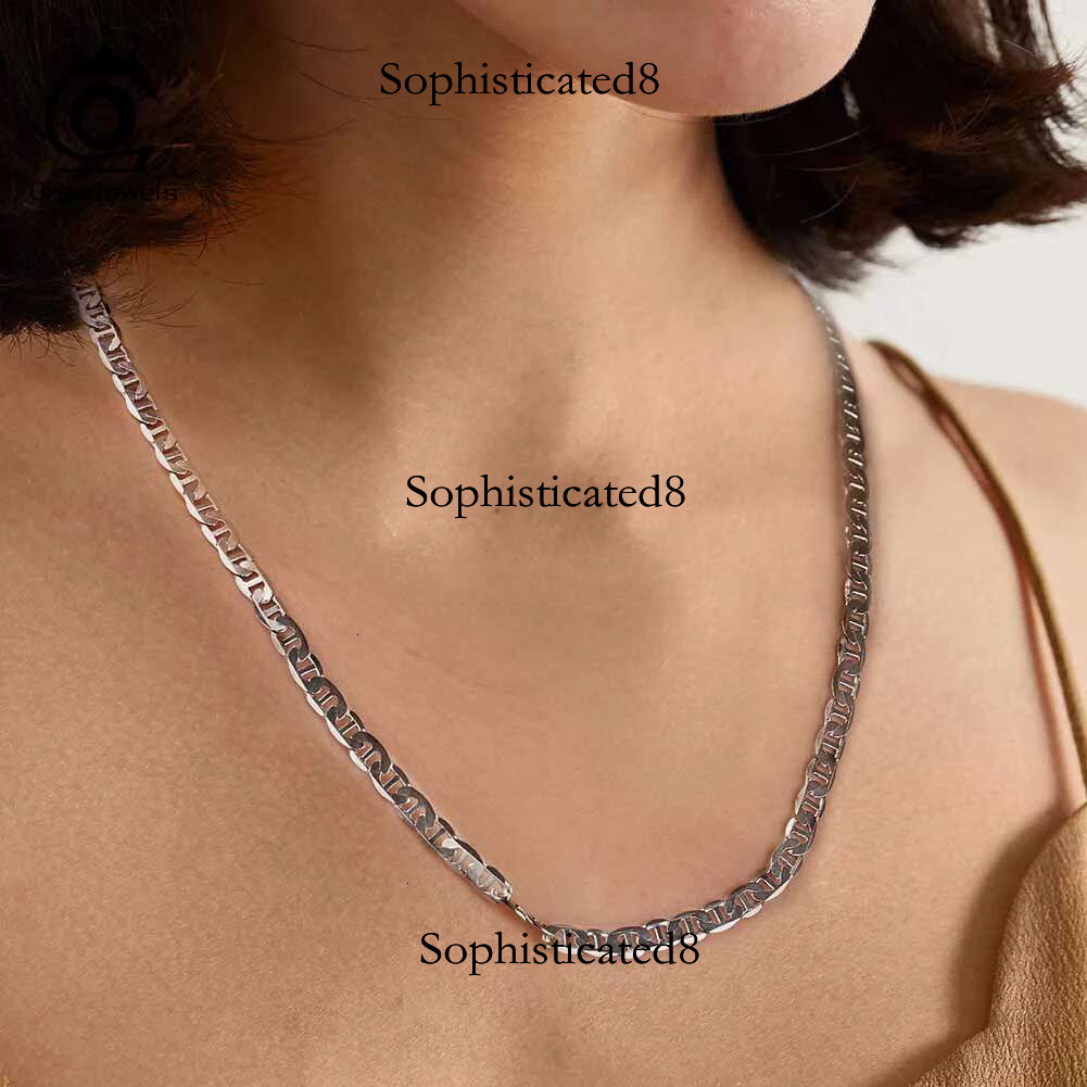 ORSA JEWELS Italian Sterg 2.6mm 3.7mm 5.0mm Flat Mariner Chain Necklace for Women Men Fashion Sier Jewelry SC78
