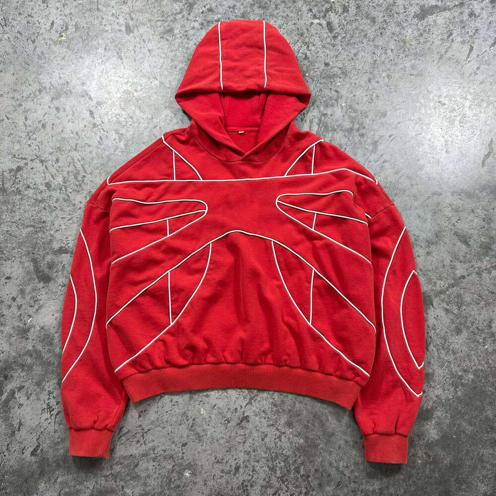 New American street style loose hoodie for autumn winter, men's and women's elastic waist wide leg pants set