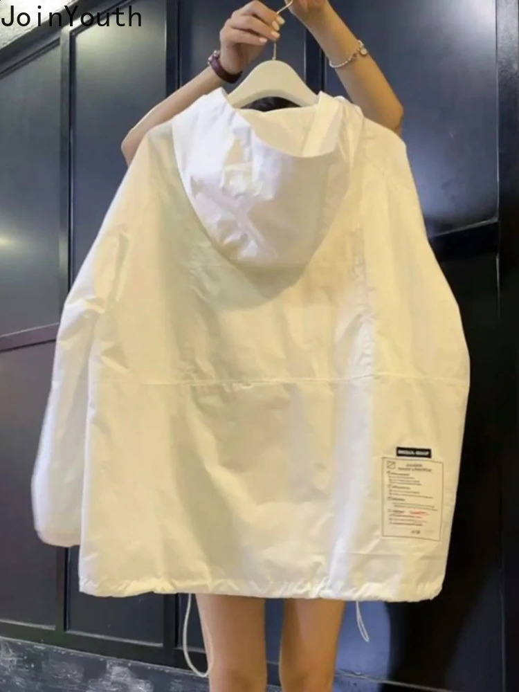 Fashion Jackets Womens Clothing Casual Streetwear Hooded Oversized Outwear Y2k Tops Double Zipper Thin Korean Coat 27v674 250228