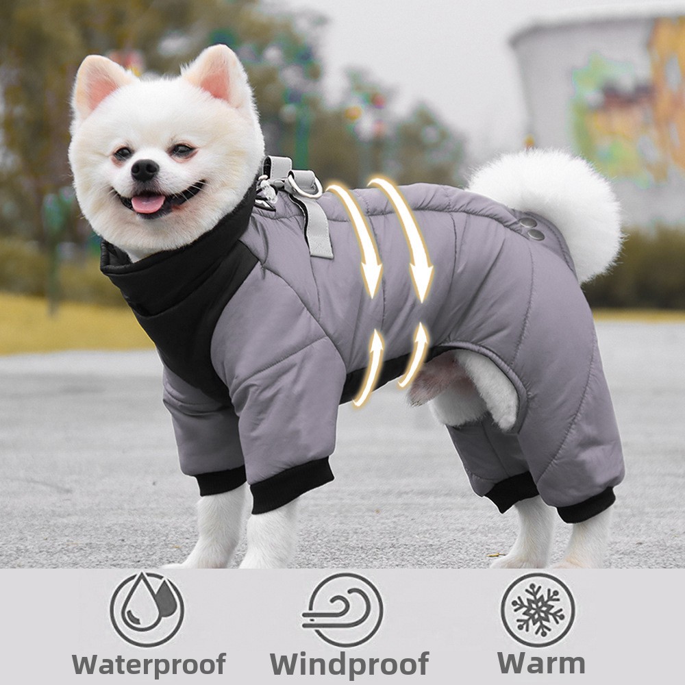Autumn and Winter Canine Protection Gear - Durable Reversible Dog Parka with High Visibility Features