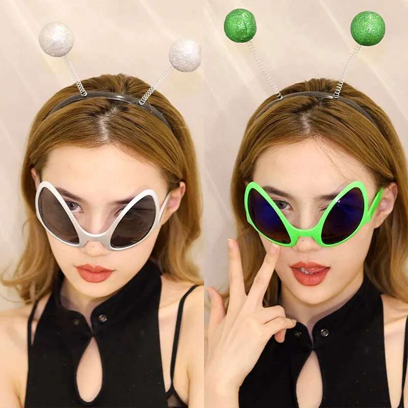 Funny Alien Men Woman Fashion Rainbow Lenses Sun Glasses Holiday Dance Party Alternative Shapes Eyewear Parties Supplies