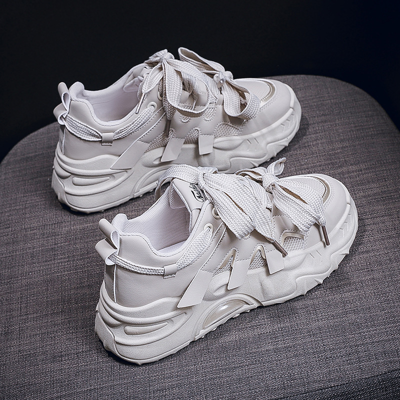 Fashion New Product Designer 2025 White Shoes Bow New Women's Sports Running Leisure Thick Soled Height Increasing Board Shoes