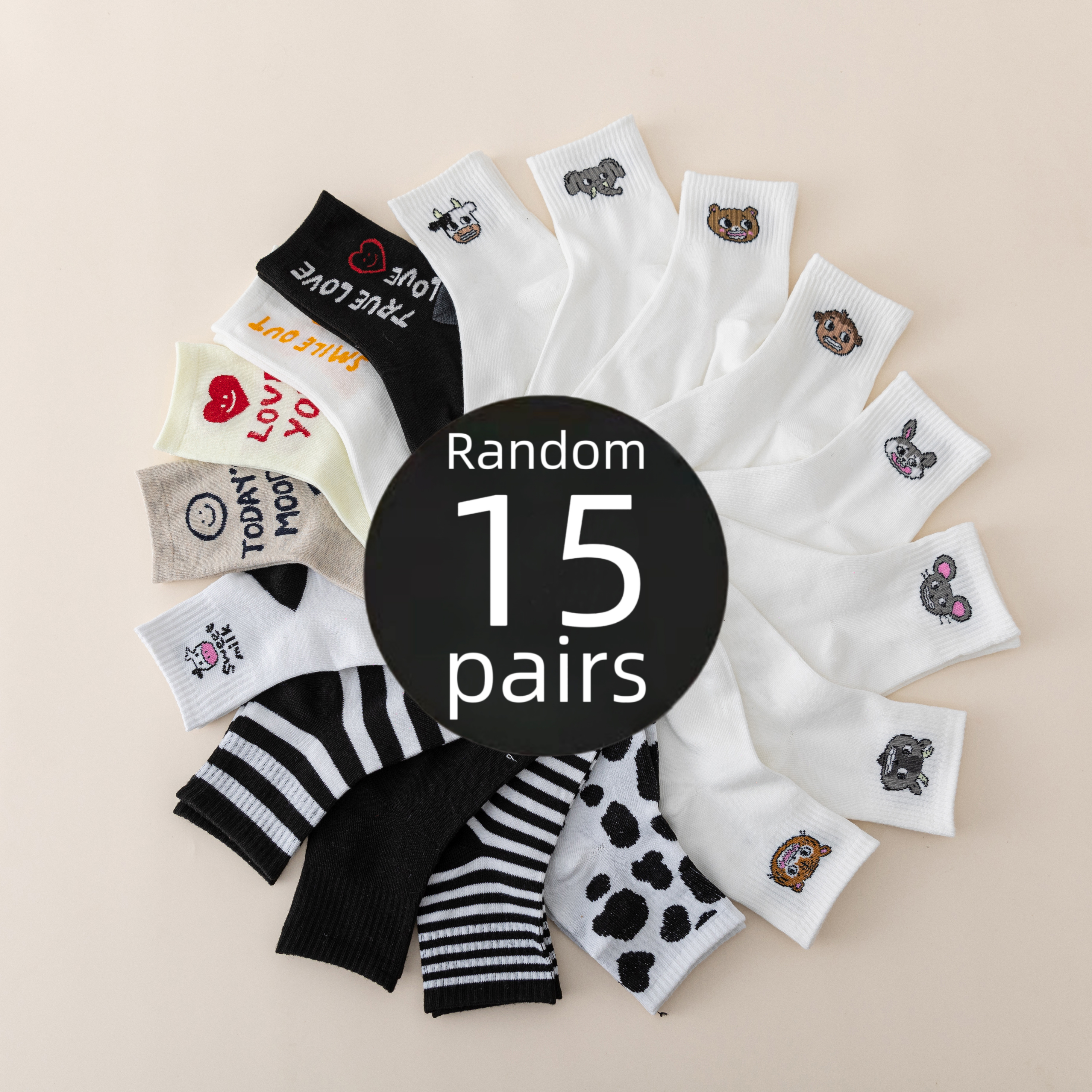 Soft & Durable 15-Pair Happy Socks Your Go-To Footwear Companion Collection hot-sale
