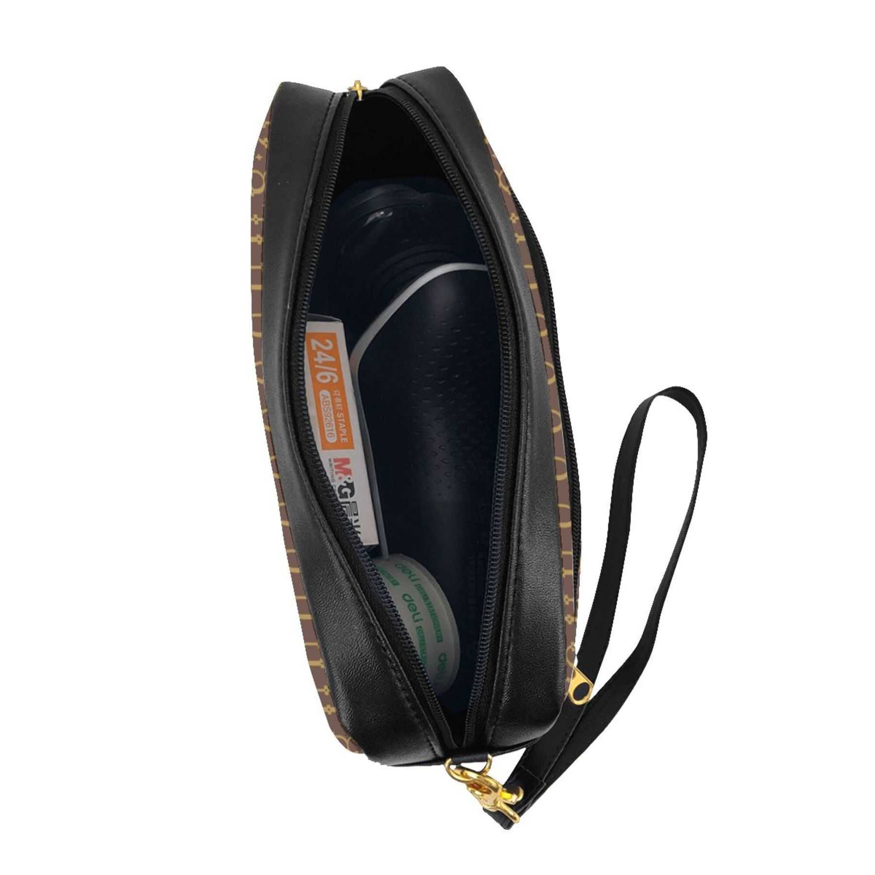 NXY Designer Makeup Bag Women Brown Wash Cosmetic Case Zipper Make Up Pochette Lady Toiletry Letter Makeup Bags Clutch Pouch