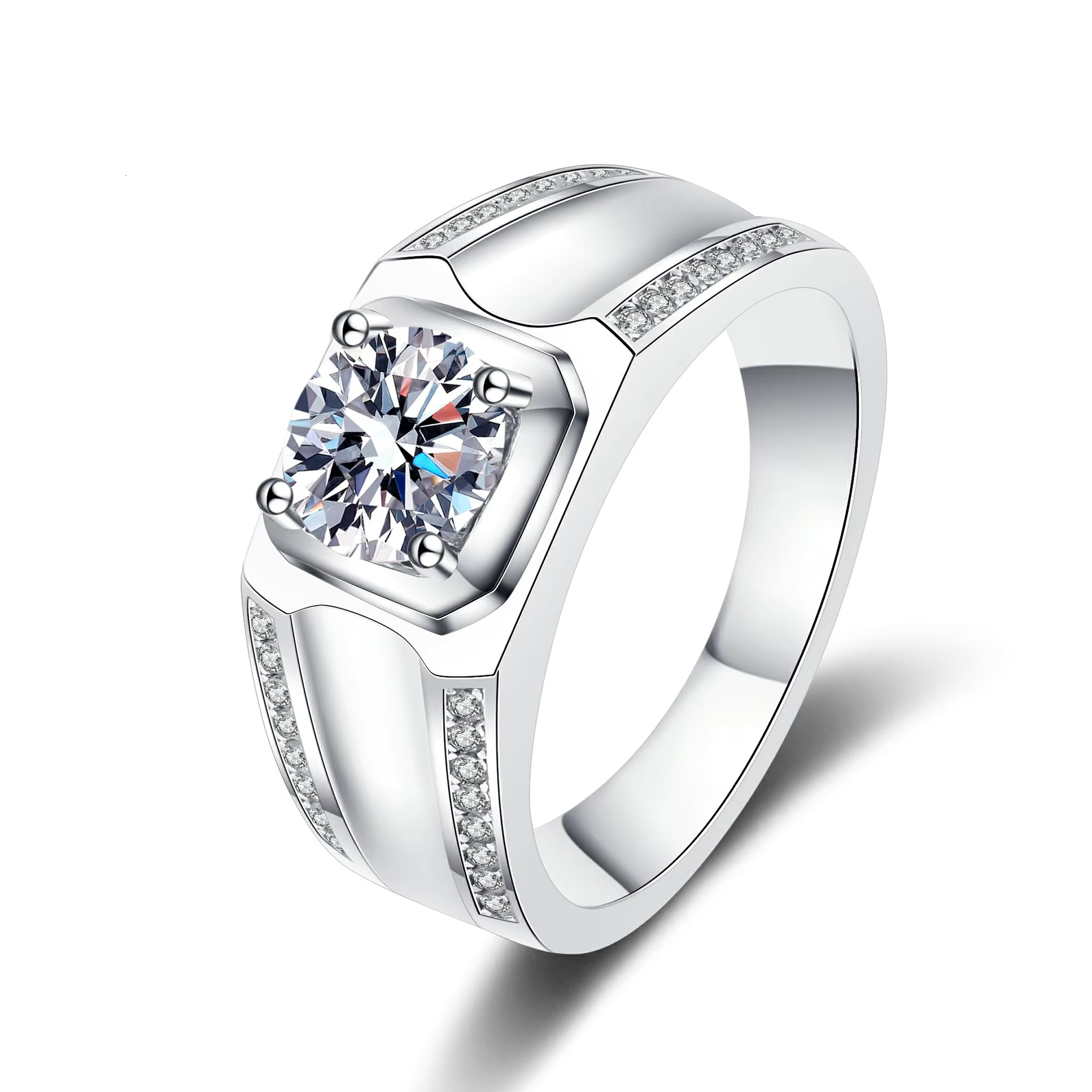 Men's 1ct silica ring with large stamp
