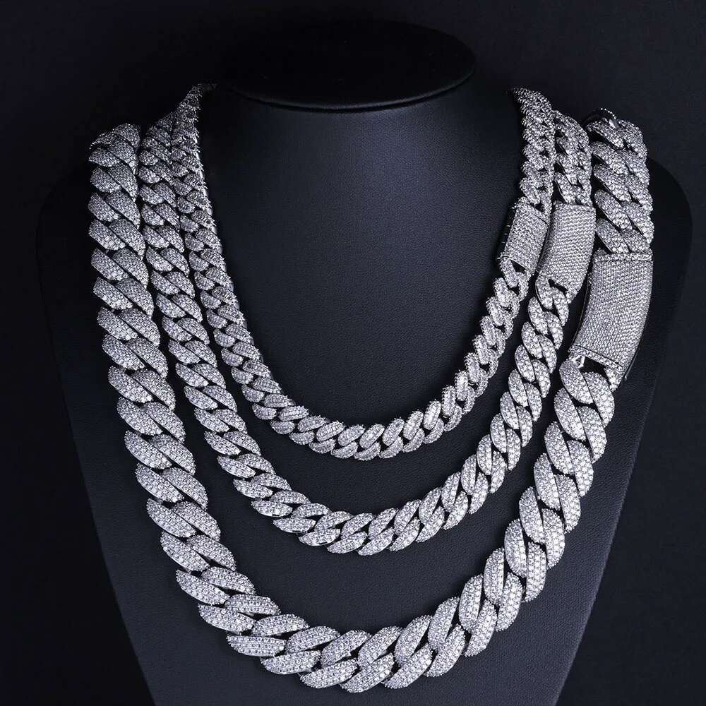 13mm k Necklaces Miami Cuban Chain for Man Women Iced Out Shiny Inlaid Zircon Hip Hop Jewelry