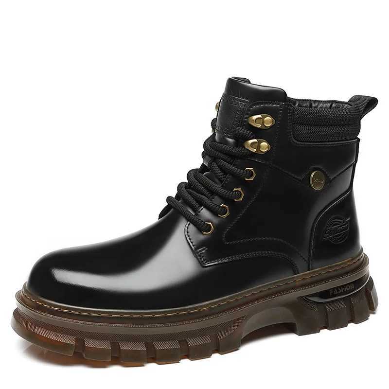 British leather platform mens boots fashion casual luxury work shoes mens autumn winter new designer foot mens boots Z250303