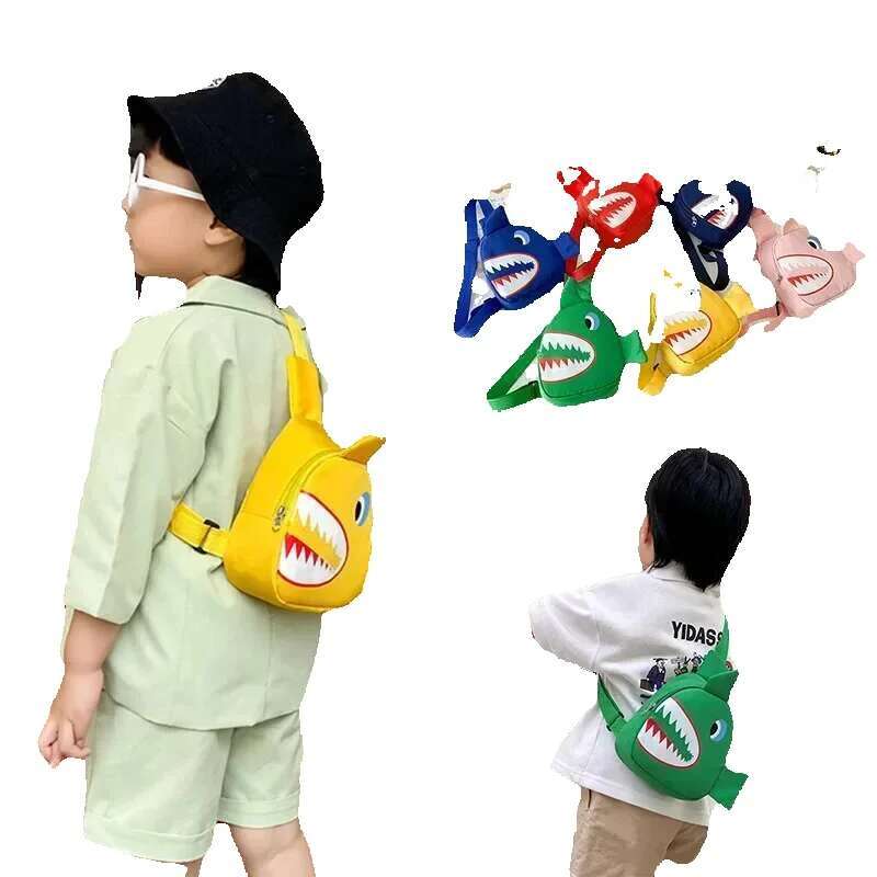 Pattern Children Waterproof Nylon Crossbody Chest Cartoon Shark Waist Bag for Boys Girls #ddmykukumalu