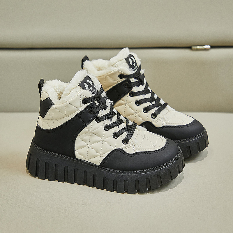 Designer s New Velvet High Top Thickened Women s Winter Warm Fashionable Non Slip Outdoor Casual Sports Cotton Shoes Multifunctional Women s Shoes