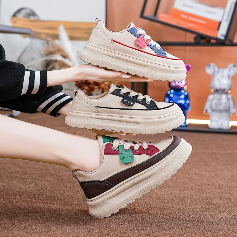 Fashion Splicing Color Thick Sole Height Increasing Sports Style 2025 Designer New Eye-catching Women s Shoes Spring And Summer New Products