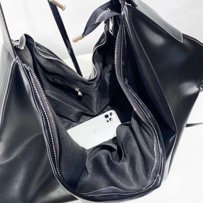 Korean Casual Oversize Tote Bags For Women Designer Handbags Purses 2024 New In PU Large Capacity Slim Underarm Shoulder