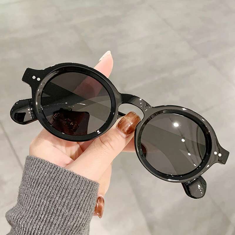 SO&EI Retro Round Women Polarized Sunglasses Fashion Rivets Decoration Men Punk Shades UV400 Leopard Sun Glasses