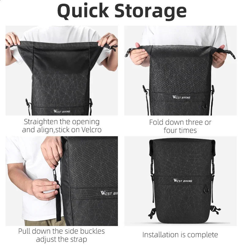 Ship from US Multifunctional Bike Pannier Bag 1729L Expandable Cycling Backpack Cargo Quick Release Rear Side Bag 250228FBB