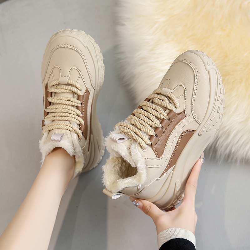 Velvet White Shoes 2025 Designer s New Winter Sports And Leisure High Top High Rise Thick Velvet Women's Outdoor Sports And Leisure Warm Shoes