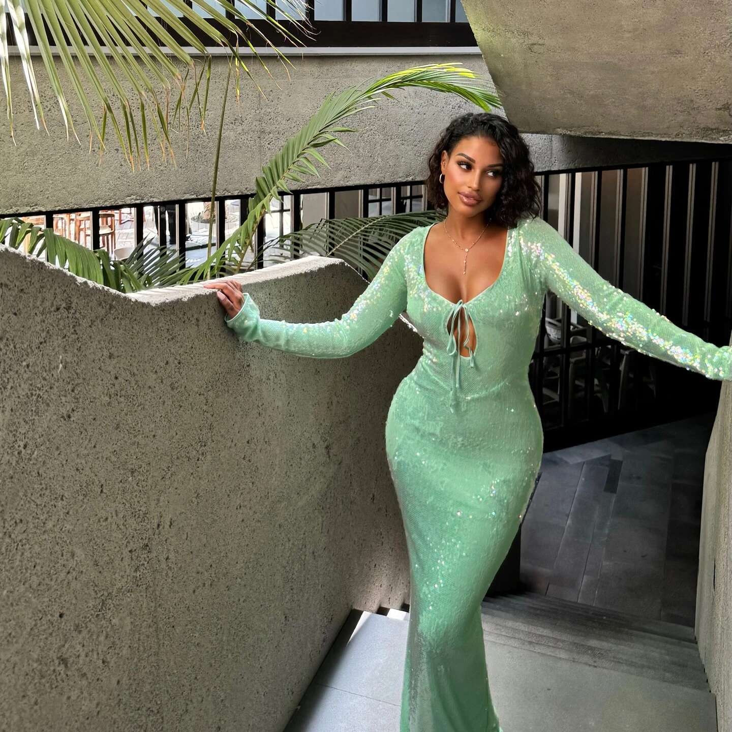 Long Sleeve Formal For Women Autumn Sequins Elegant Maxi Dress Wedding Guest Party Dresses