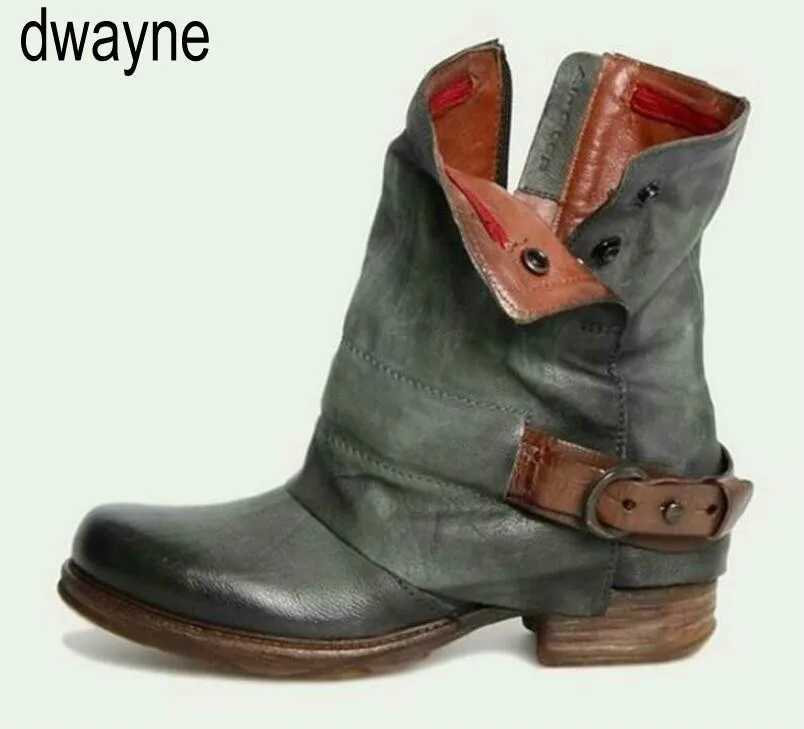 2021 Boots Femme Women Genuine Leather Buckle Ankle Boots Kitten Heel Oxford Fashion Boots Zipper Casual Motorcycle Boots Z250303