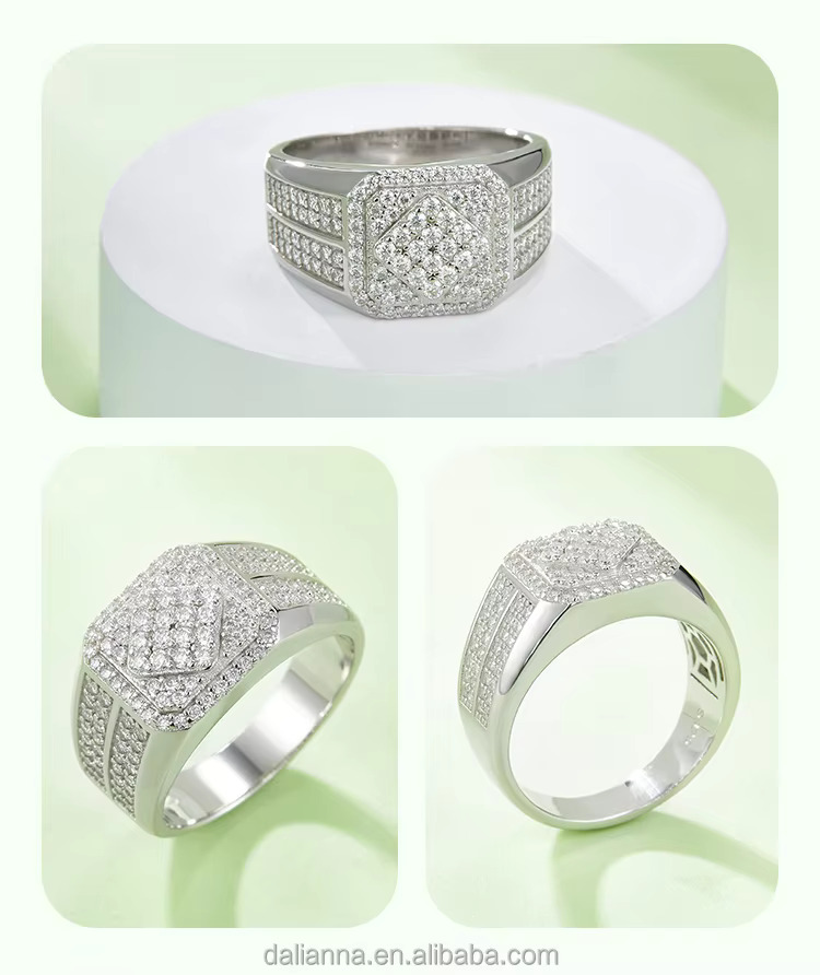 Fashion Jewelry White Gold Plated S Moissanite Eternity Ring